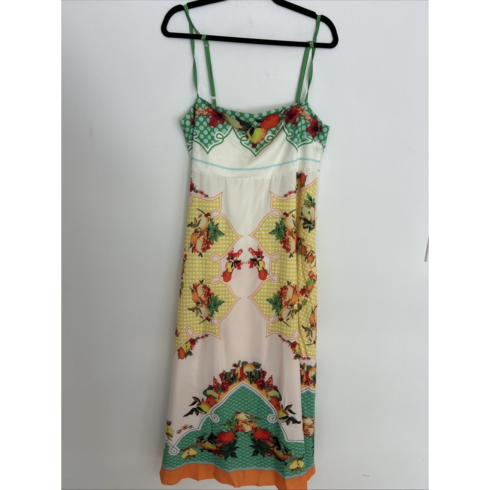 Women's Xl Fun Fruit Salad Pattern‎ Maxi Dress Adjustable Straps